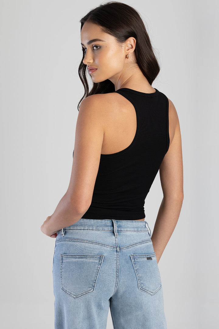 Vest With Green Bling Transfer - Black