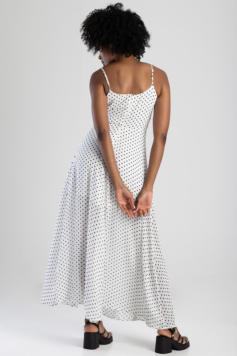 Printed Maxi Dress - White