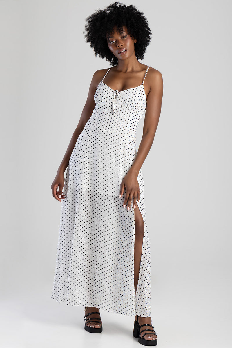 Printed Maxi Dress - White