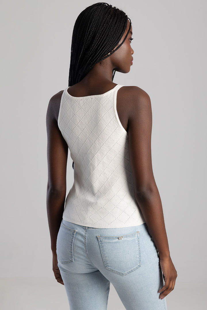 Beaded Vest - White