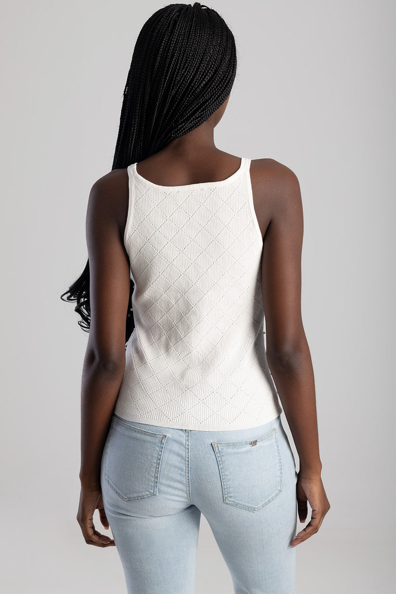 Beaded Vest - White