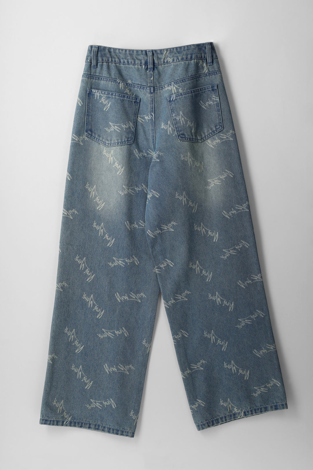 Girls New York Grafitti Wide Leg Denim - Tea Stain