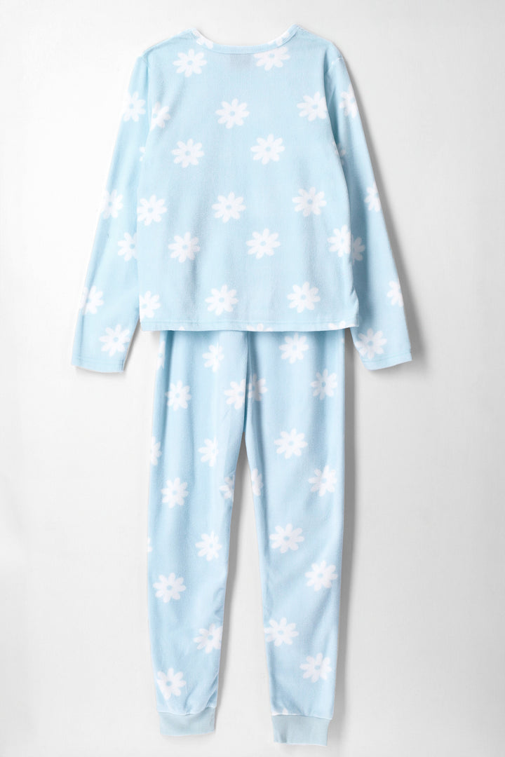 Girls Floral Print Set - Blue