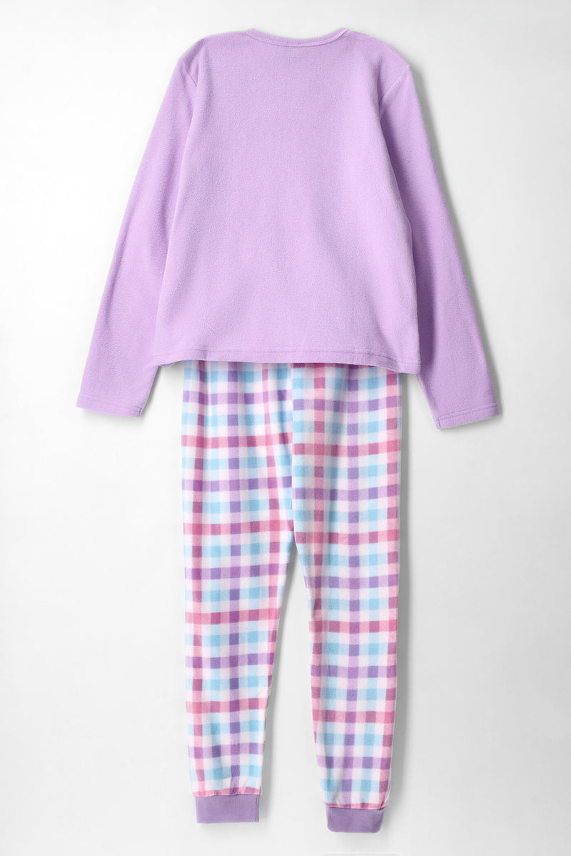 Girls Check Furever Dreaming Sleep Set - Lilac