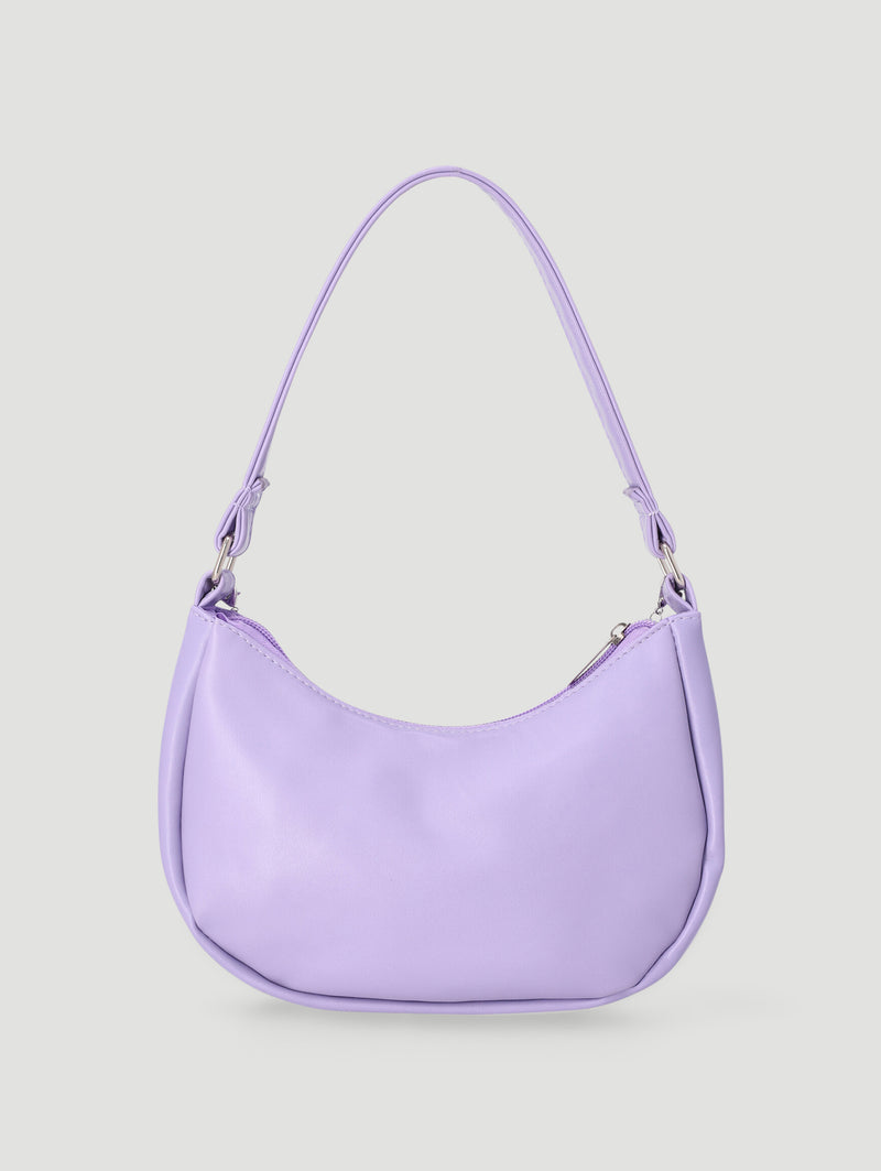 Girls Chain Half Moon Shoulder Bag - Lilac