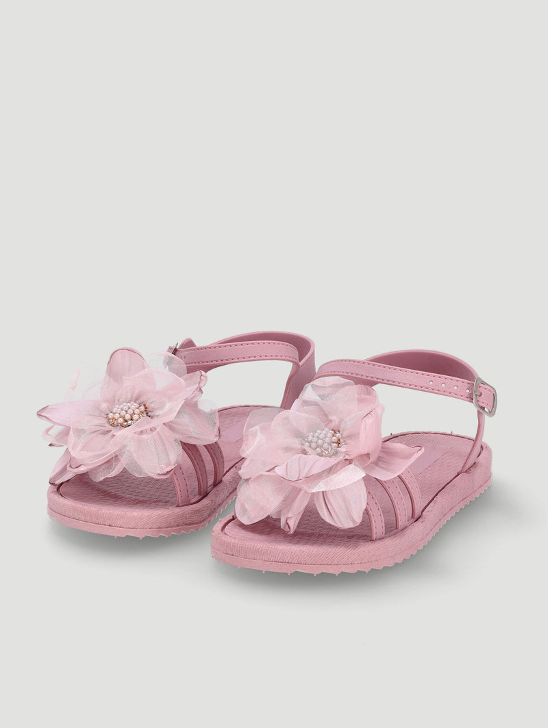 Girls Flower Moulded Sandal - Mauve