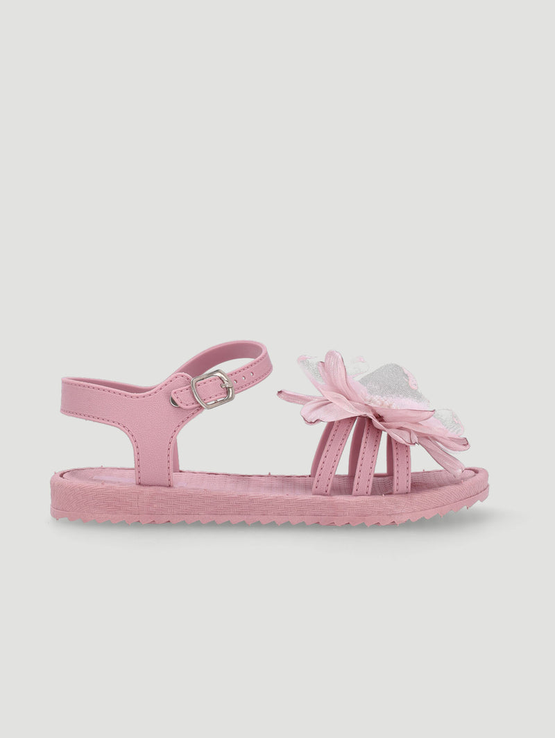 Girls Flower Moulded Sandal - Mauve