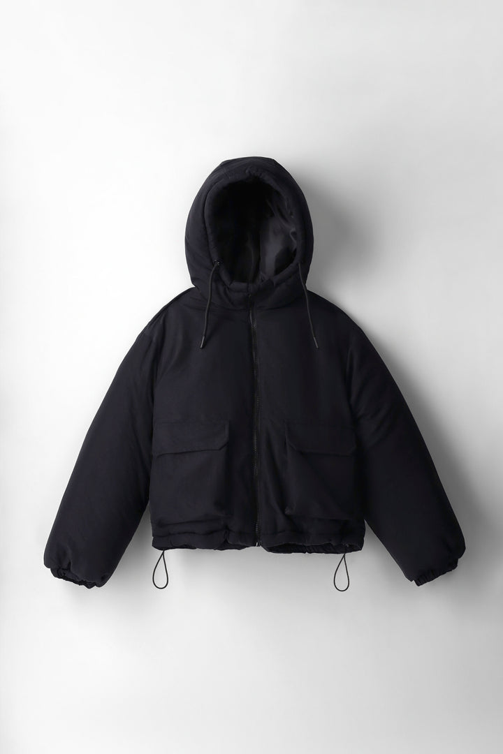 Girls Hooded Loose Fit Parker - Black