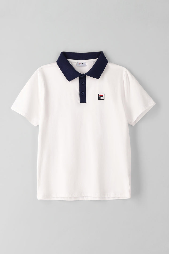 Girls Short Sleeve Betty Golfer - White/Navy