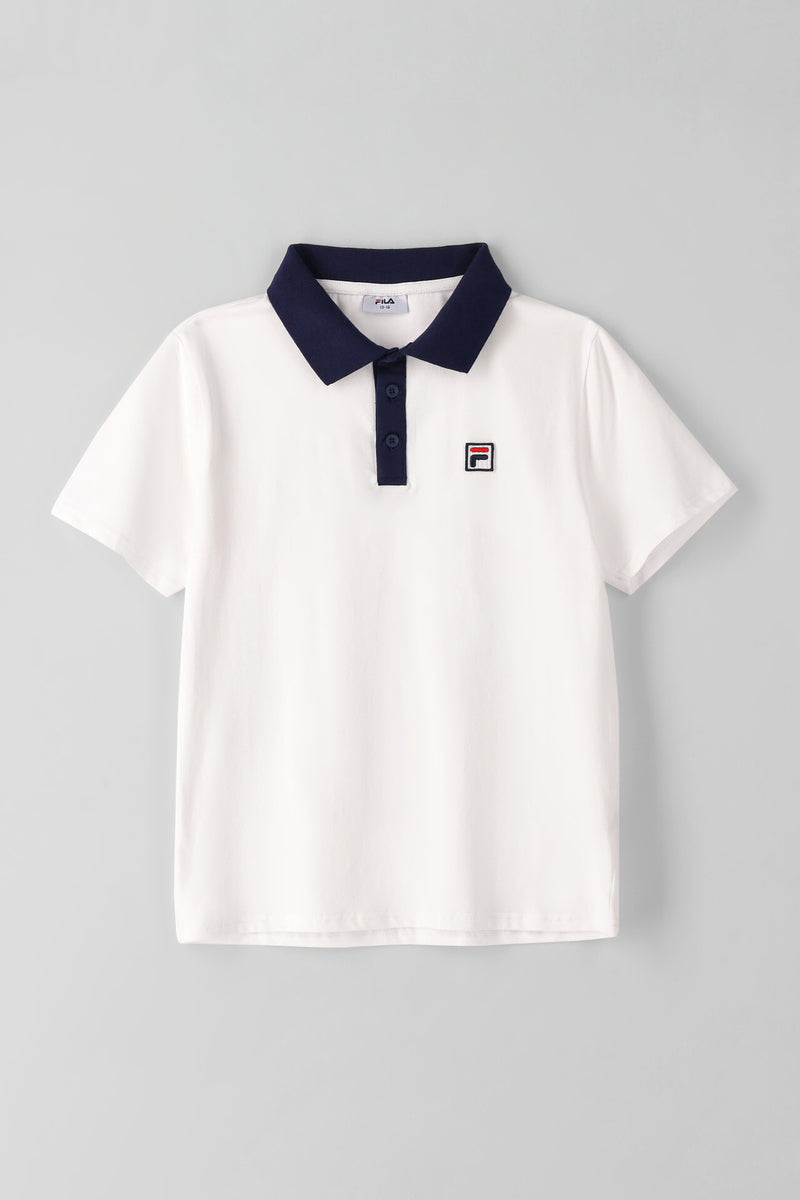 Girls Short Sleeve Betty Golfer - White/Navy