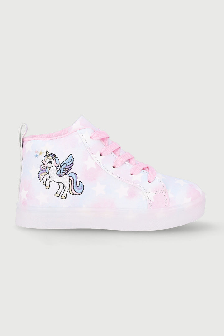 Pre-Girls Unicorn Light Up Hitop Sneaker - Multi