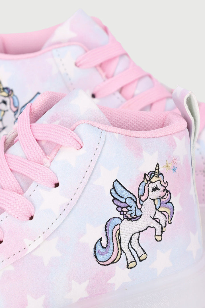 Pre-Girls Unicorn Light Up Hitop Sneaker - Multi