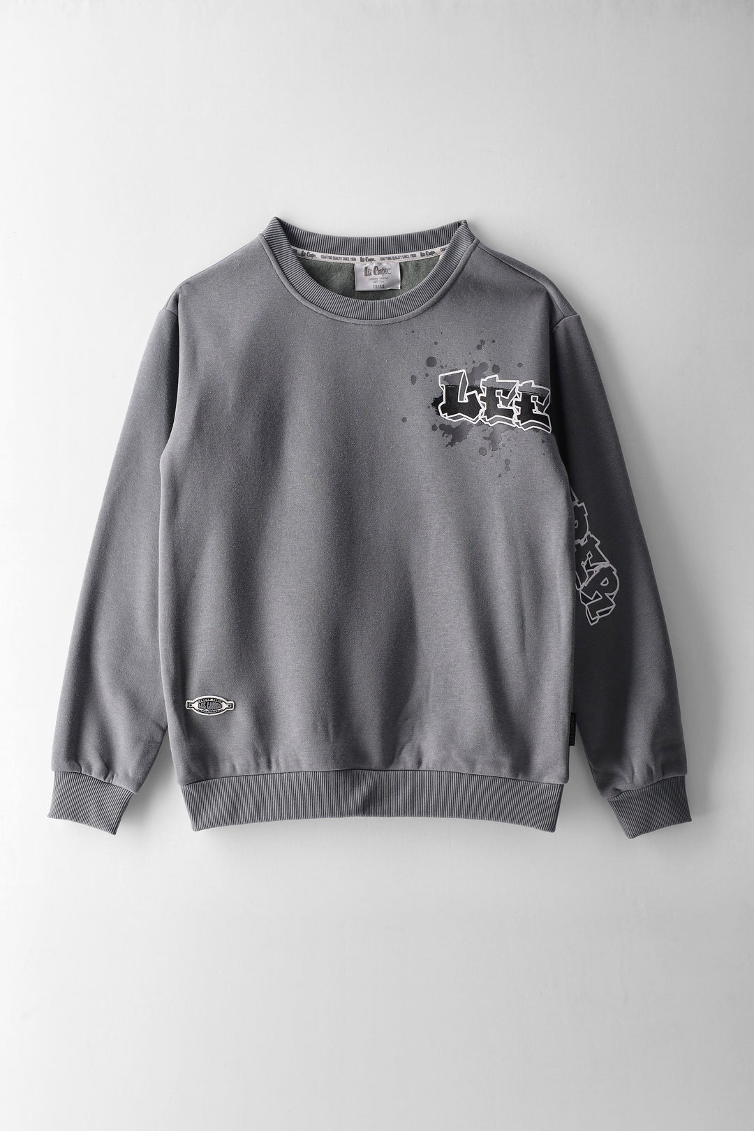 Boys Mauro Fleece Crew Top - Charcoal