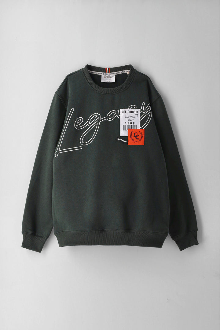 Leon Fleece Crew Top - Olive