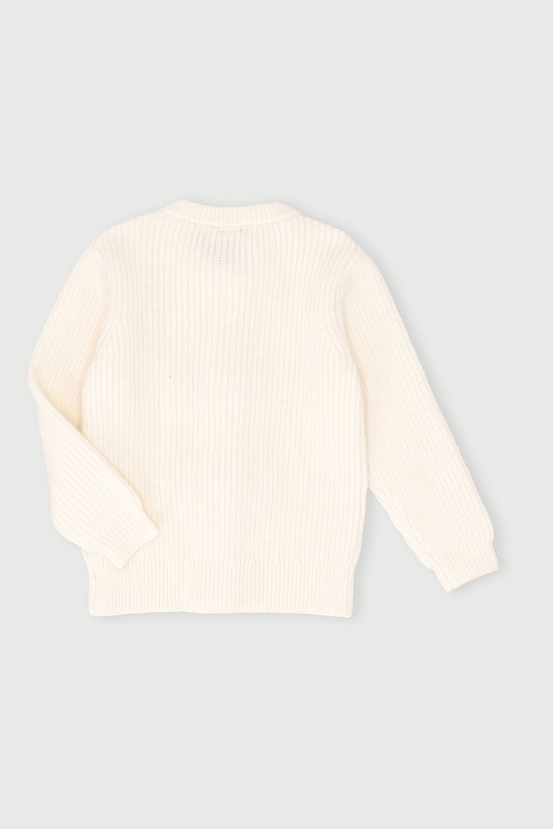 Pre-Girls Big Bow Jersey - Cream