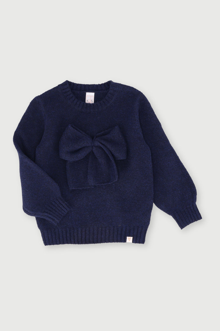 Pre-Girls Bow Jersey  - Navy