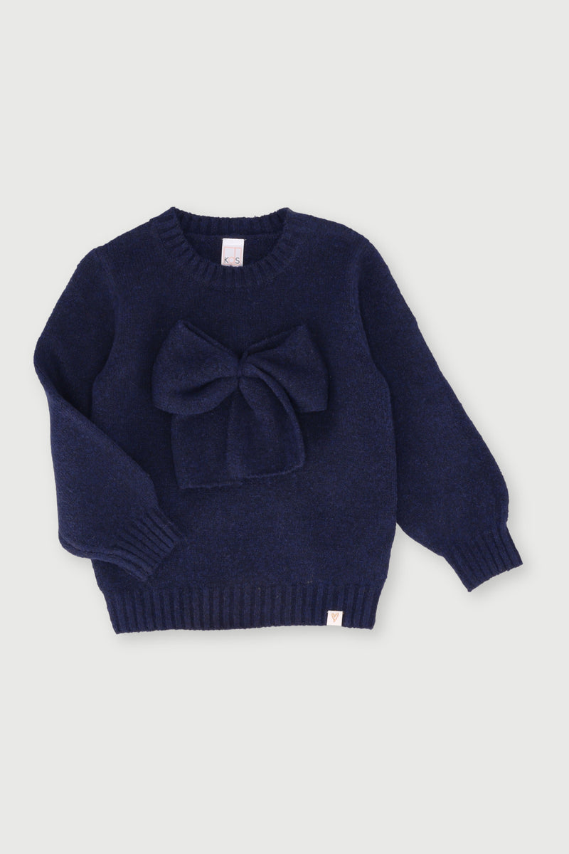 Pre-Girls Bow Jersey  - Navy