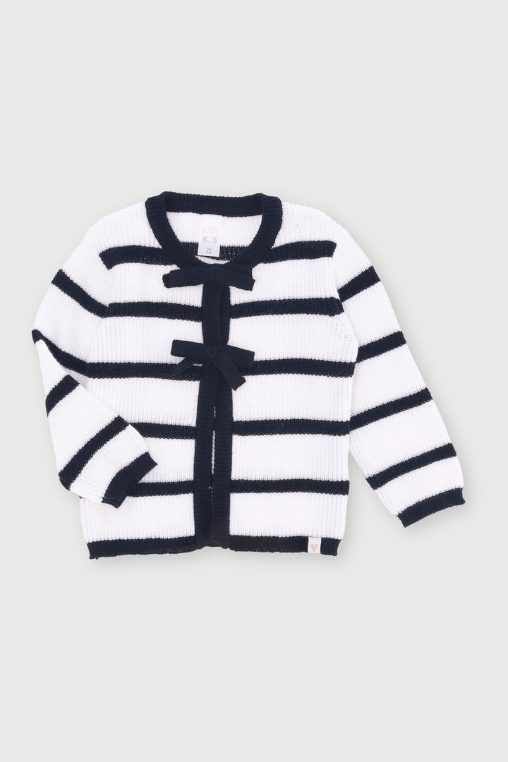 Pre-Girls Stripe Bow Jersey - Black