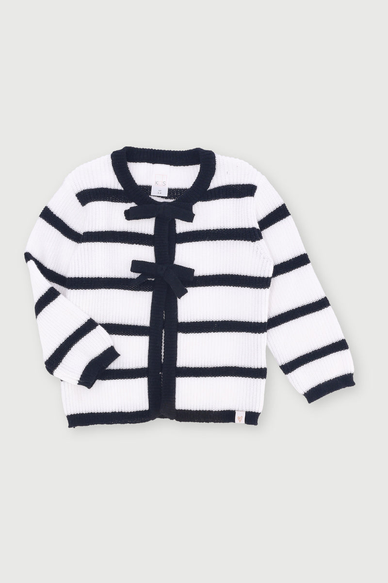 Pre-Girls Stripe Bow Jersey - Black