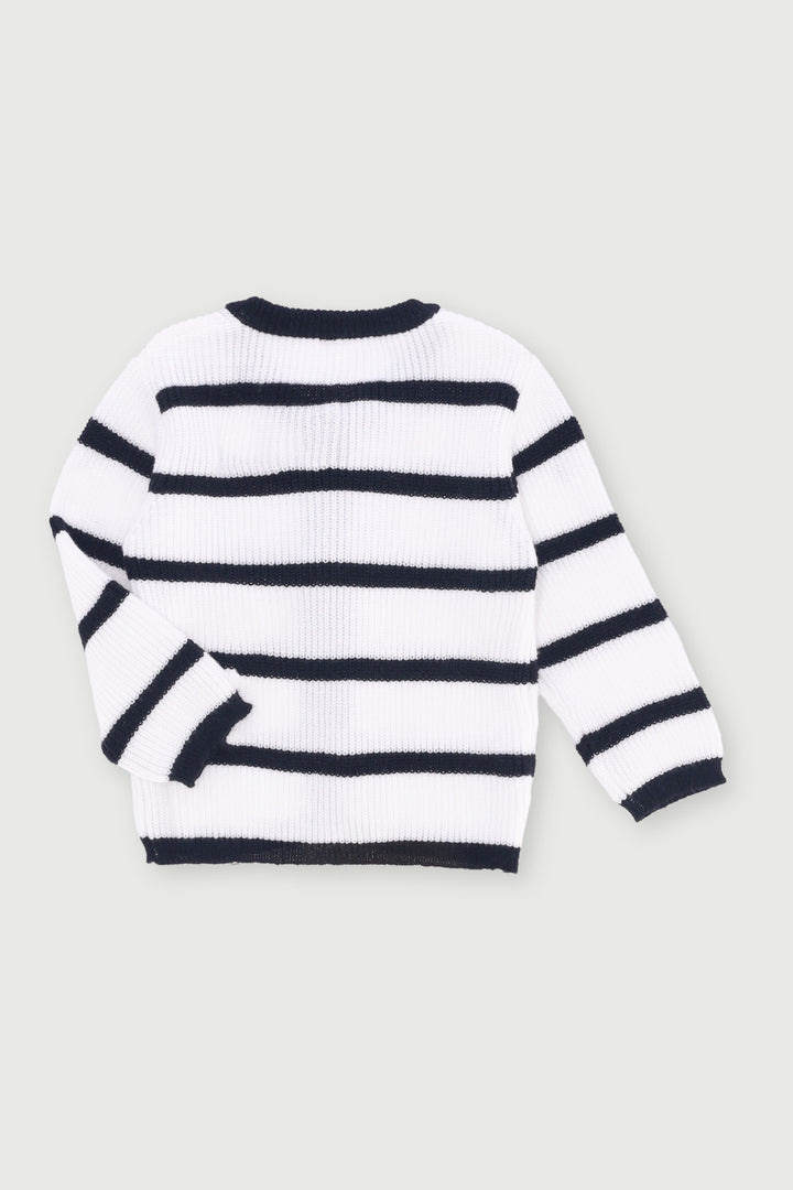 Pre-Girls Stripe Bow Jersey - Black