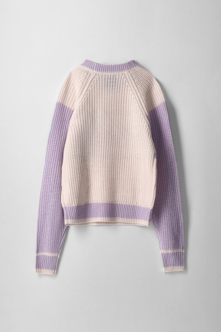 Girls 2 Tone Apres Slogan Pullover - Cream