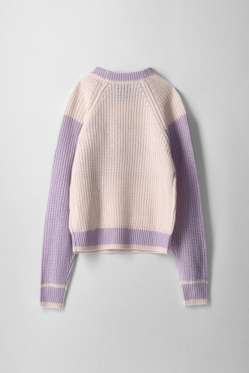 Girls 2 Tone Apres Slogan Pullover - Cream