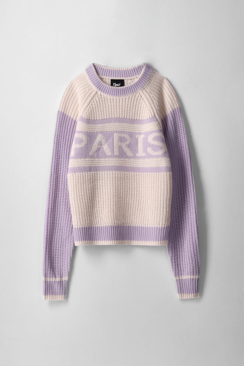 Girls 2 Tone Apres Slogan Pullover - Cream