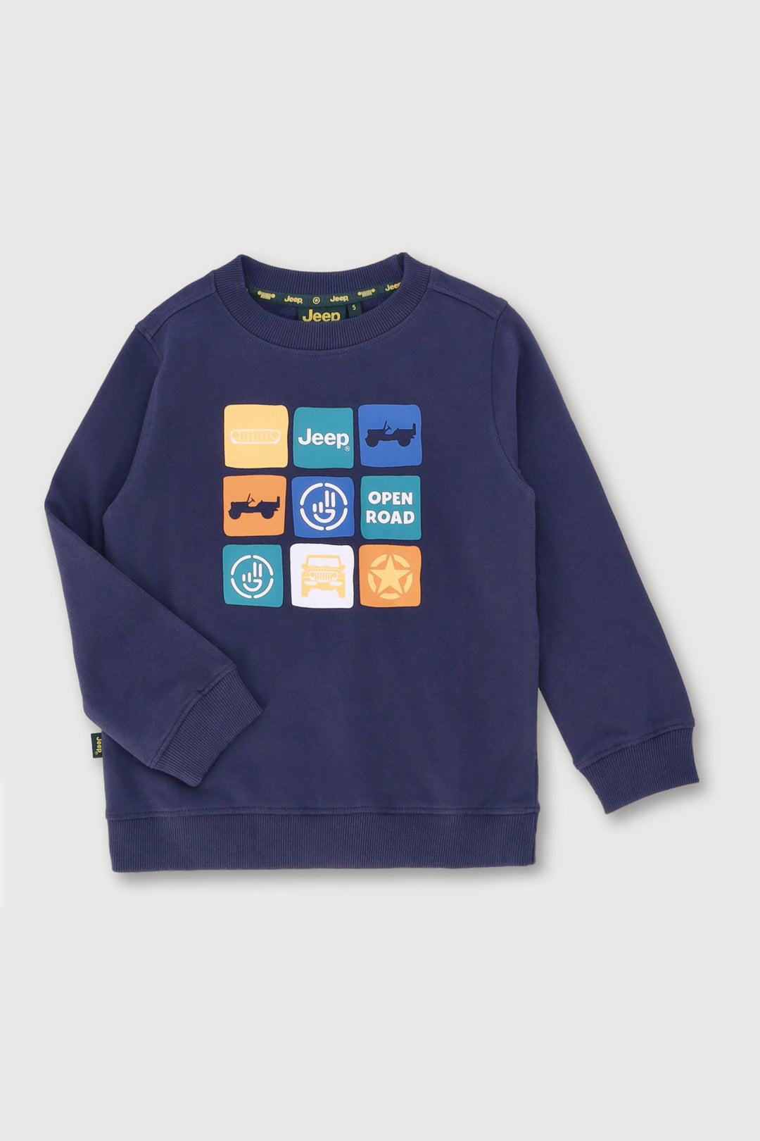 Pre-Boys Stamp Crew Top - Navy