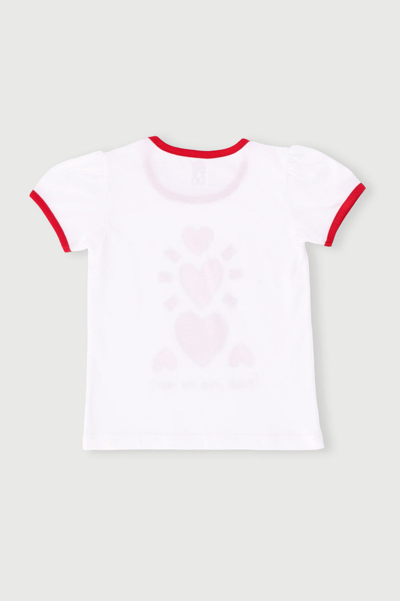 Pre-Girls Valentines Tee -White/Red