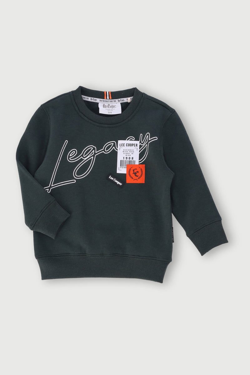 Pre-Boys Long Sleeve Legacy Crew Top - Olive