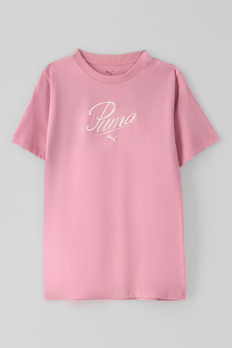 Girls Essential Script Tee - Pink