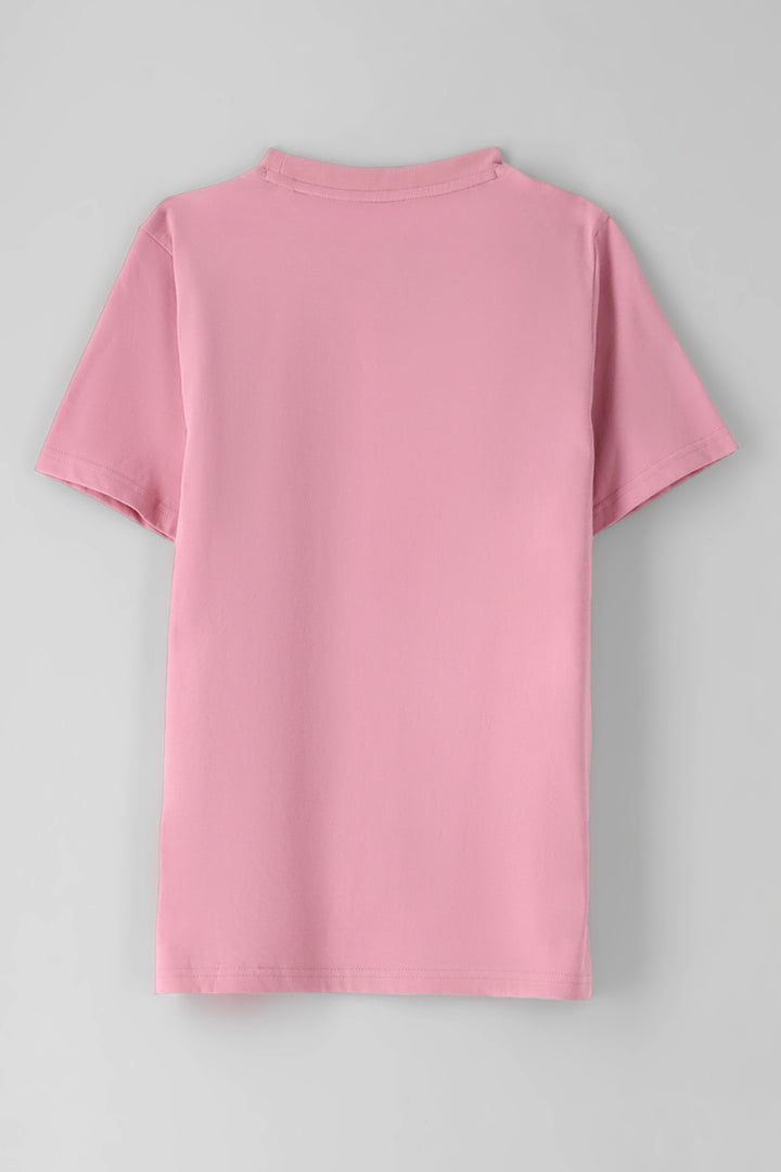 Girls Essential Script Tee - Pink