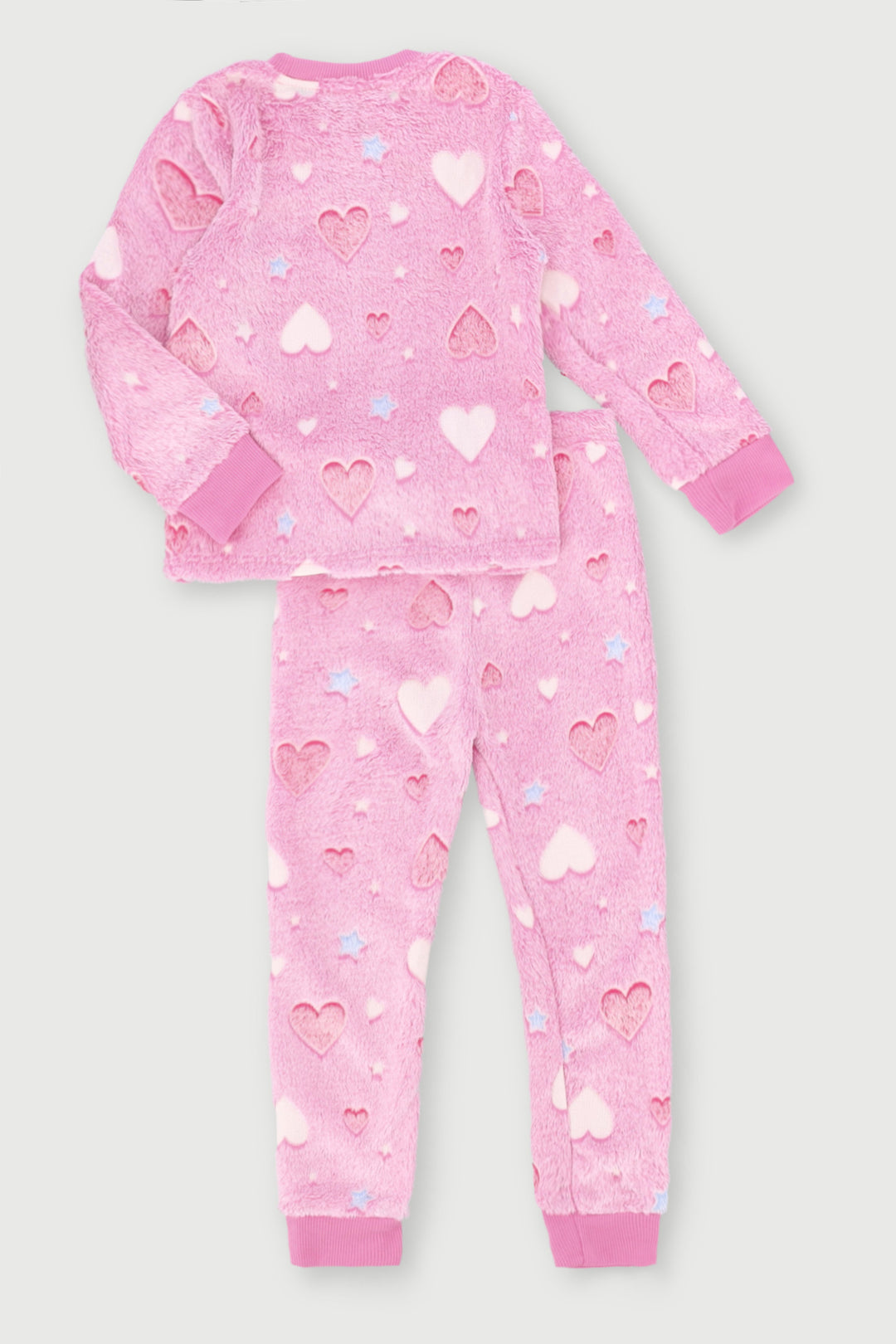Pre-Girls Hearts & Stars Glow In The Dark Sleep Set - Pink