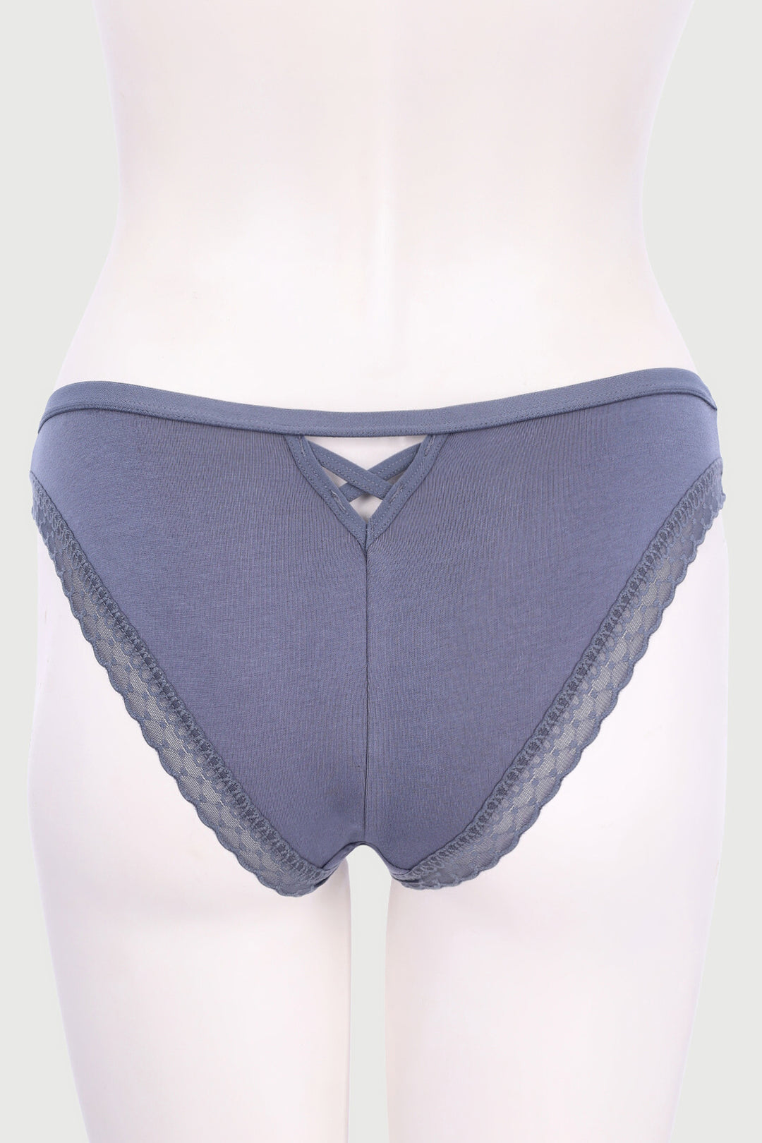 3 Pack Cotton Brazilian Panties - Blues/Grey Melange