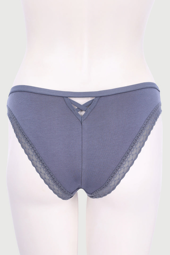 3 Pack Cotton Brazilian Panties - Blues/Grey Melange