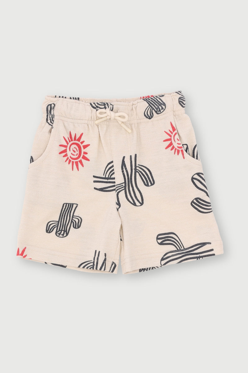 Pre- Boys Cactus Terry Fleece Shorts - Stone