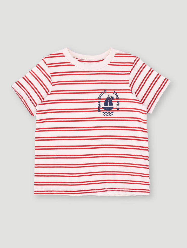Baby Boys Jolly Mariner Stripe Knit Tee - Red