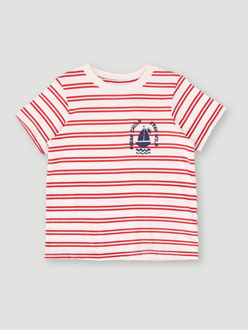 Baby Boys Jolly Mariner Stripe Knit Tee - Red