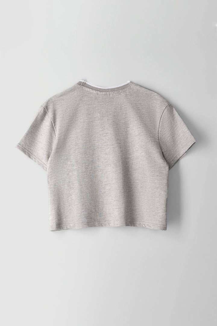 Girls Gabby T-Shirt - Grey Melange