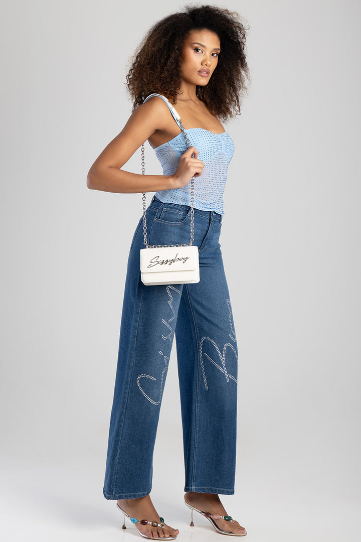 Structured Crossbody Bag - White