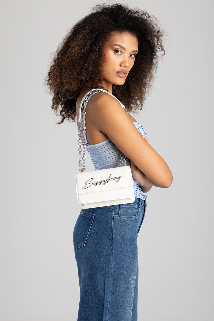 Structured Crossbody Bag - White