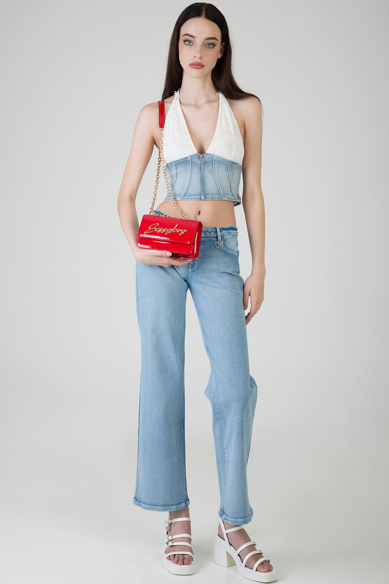 Structured Crossbody Bag - Red