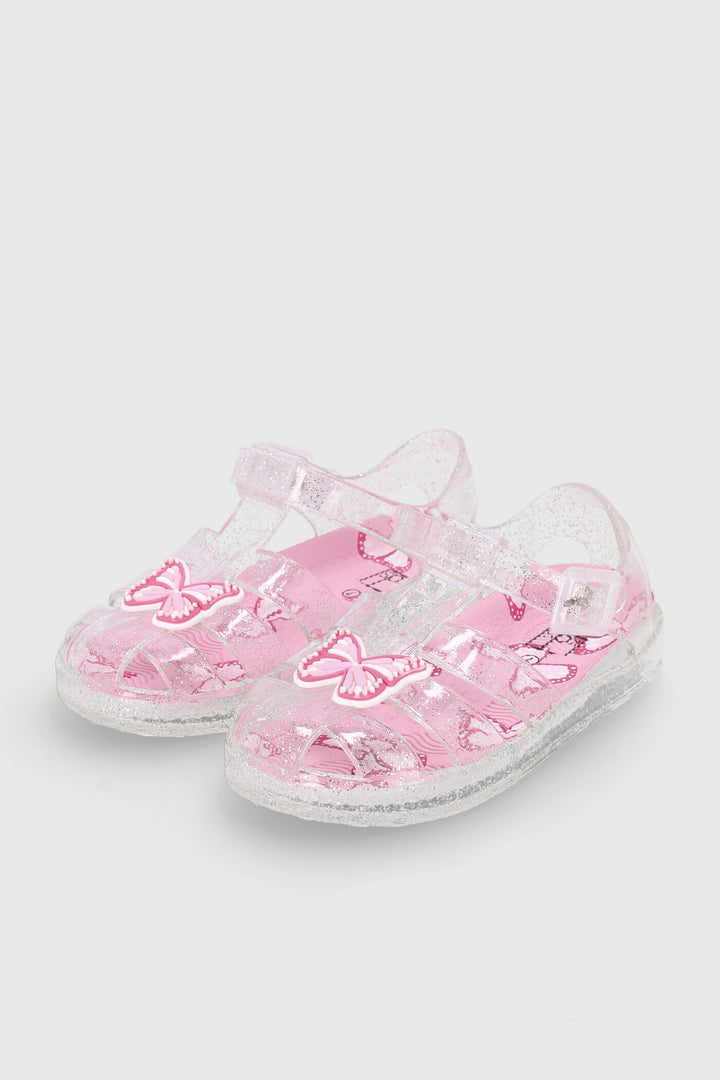 Pre-Girls Butterfly Jelly Sandal - Pink