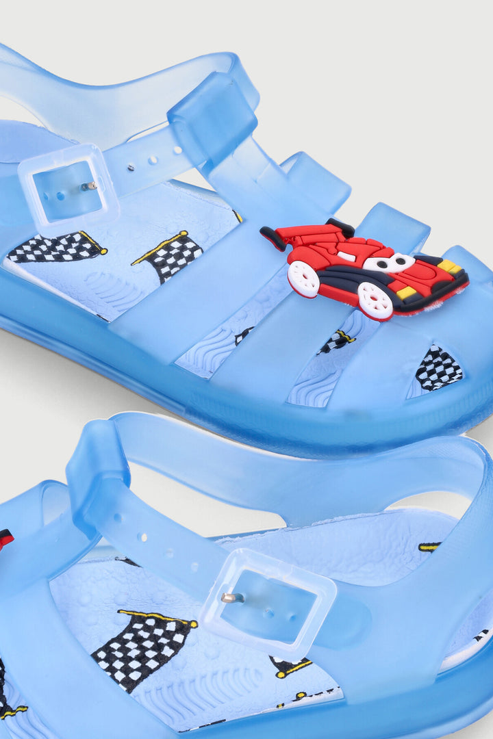 Pre-Boys Racer Jelly Sandal - Blue