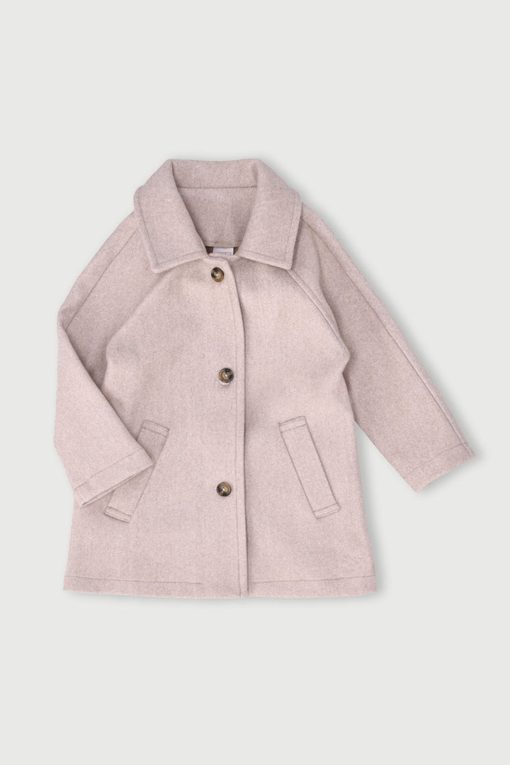 Pre-Girls Melton Coat - Stone