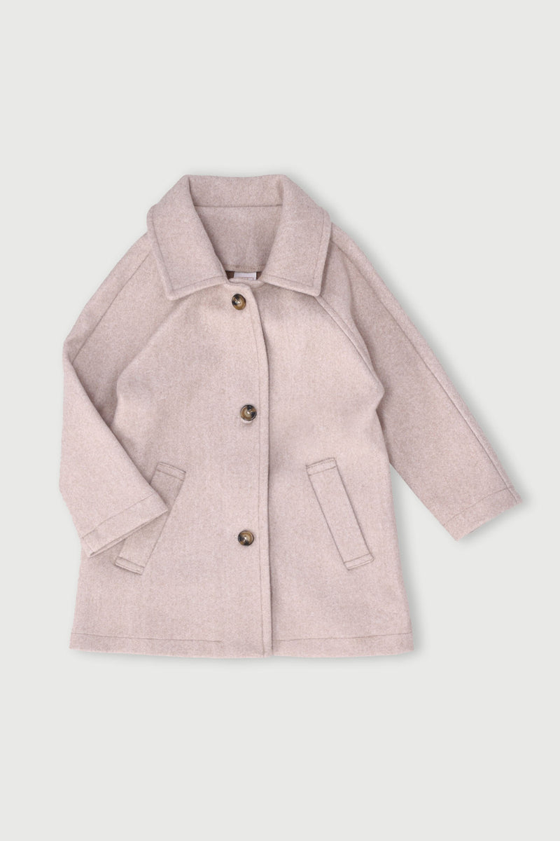 Pre-Girls Melton Coat - Stone