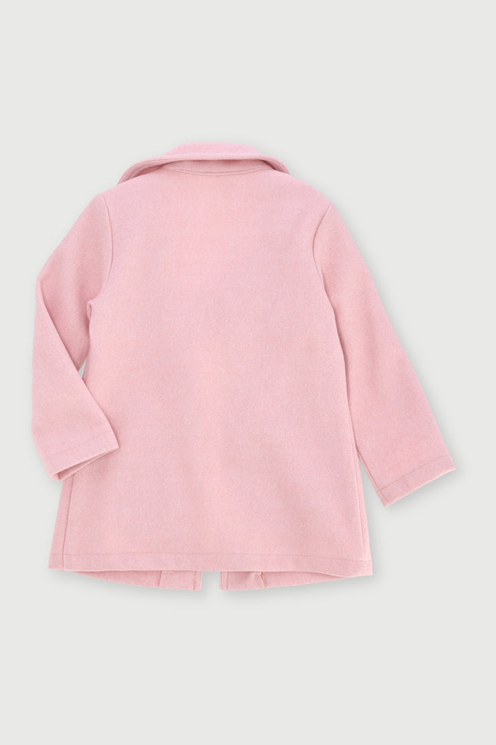 Pre-Girls Melton Bow Coat - Pink