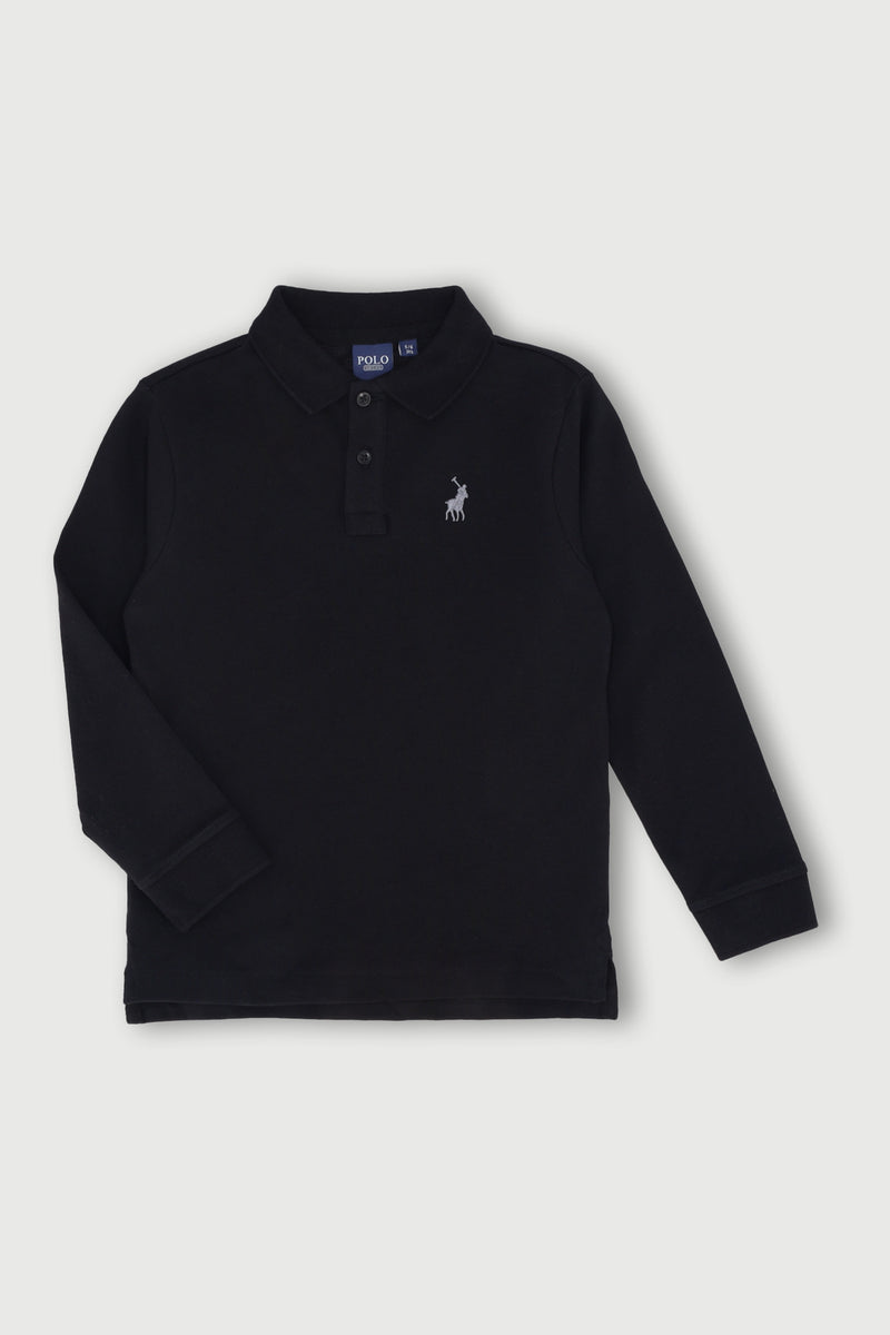 Pre-Boys Long Sleeve Golfer - Black