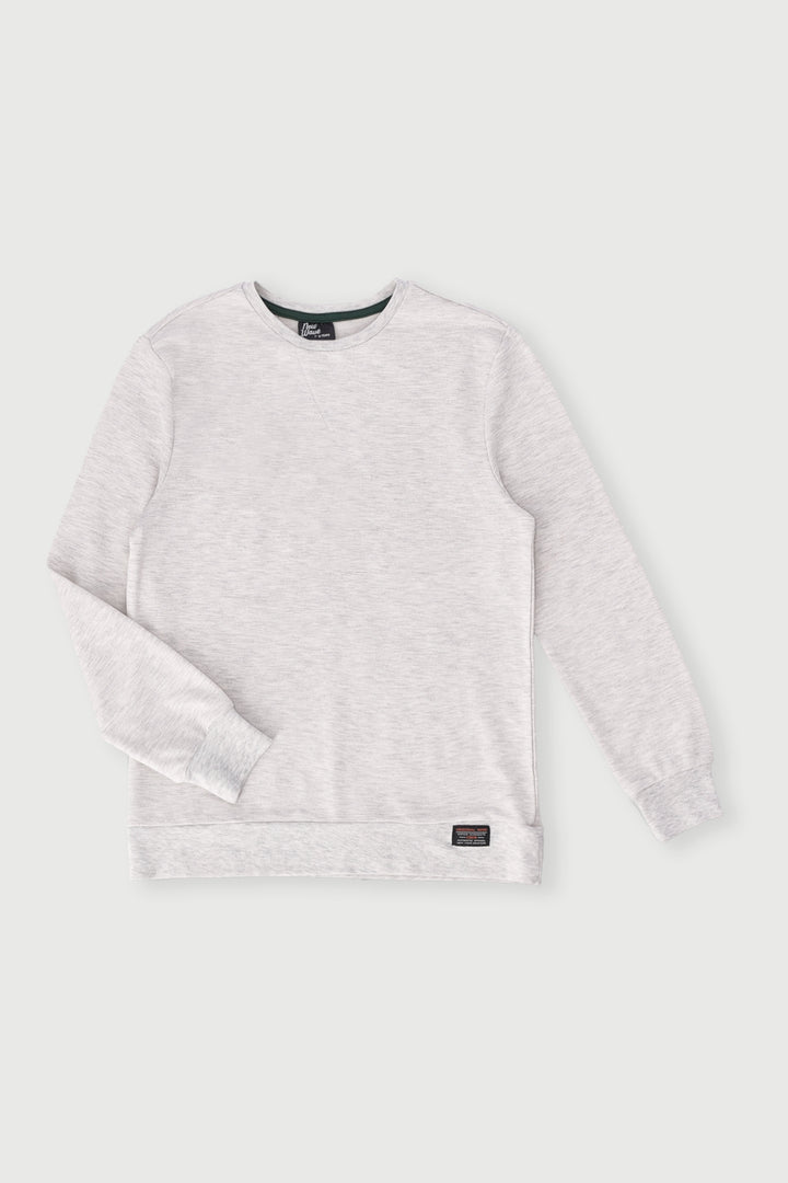 Boys Unbrushed Fleece Crew Top - Natural