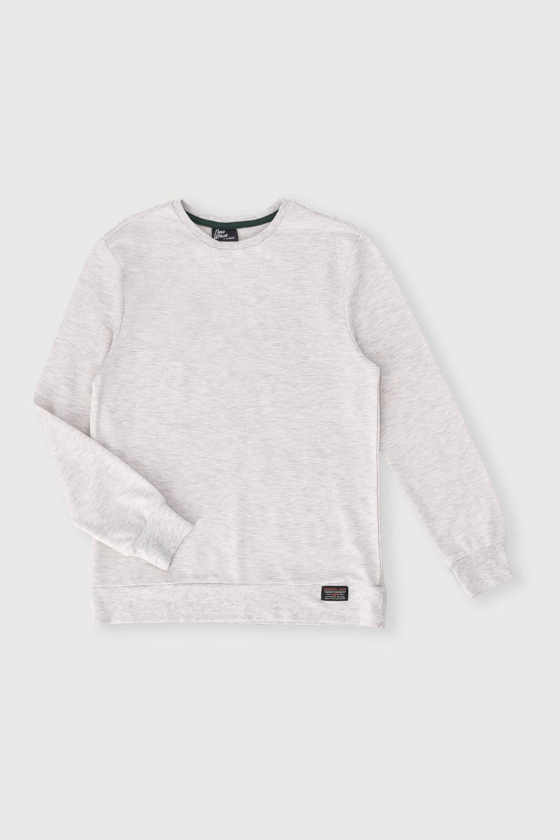 Boys Unbrushed Fleece Crew Top - Natural